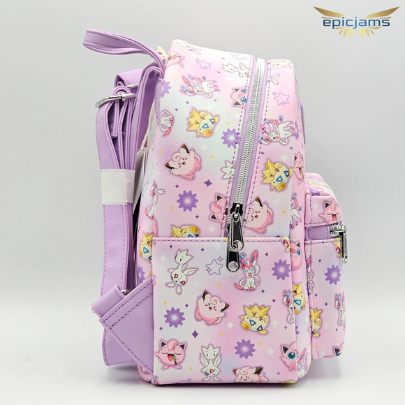 Loungefly Pokemon Fairy-Type AOP Pink Mini Backpack Bag New - Picture 4 of 5